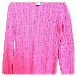 Lacoste Pink cable sweater
